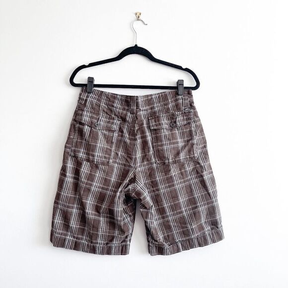 LEE Dungarees Mens Casual Flat Front Shorts Plaid Brown Size 32 - Picture 2 of 9